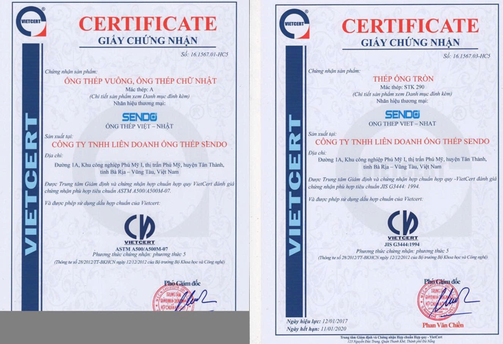 Giấy chứng nhận CTTNHH Sendo