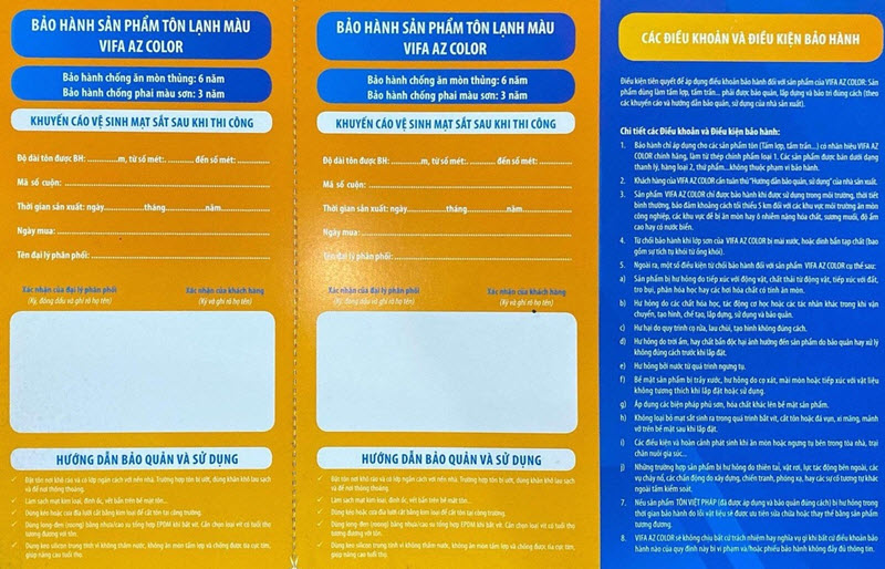 CHÍNH SÁCH BẢO HÀNH
