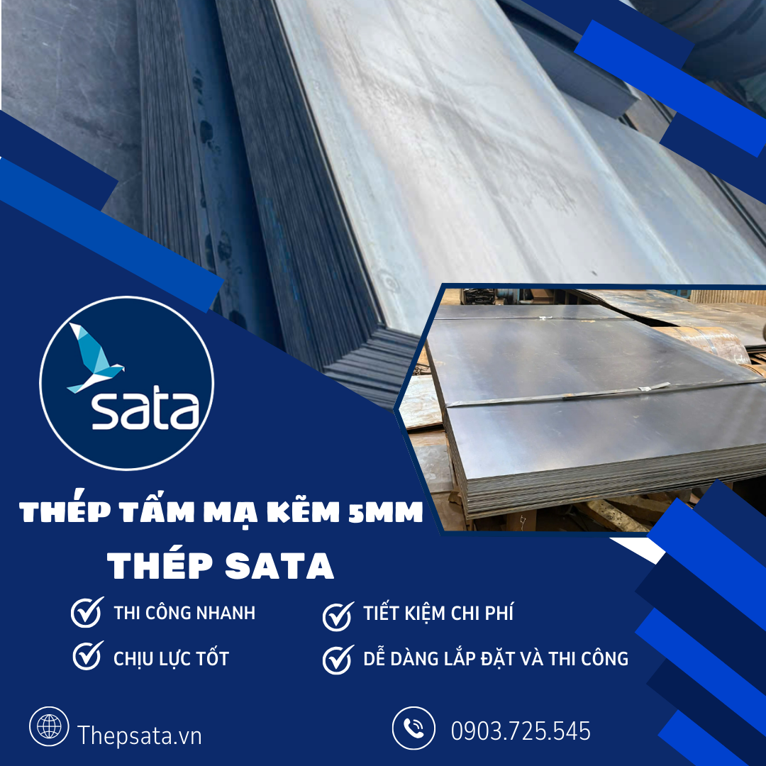 Thép tấm mạ kẽm 5mm