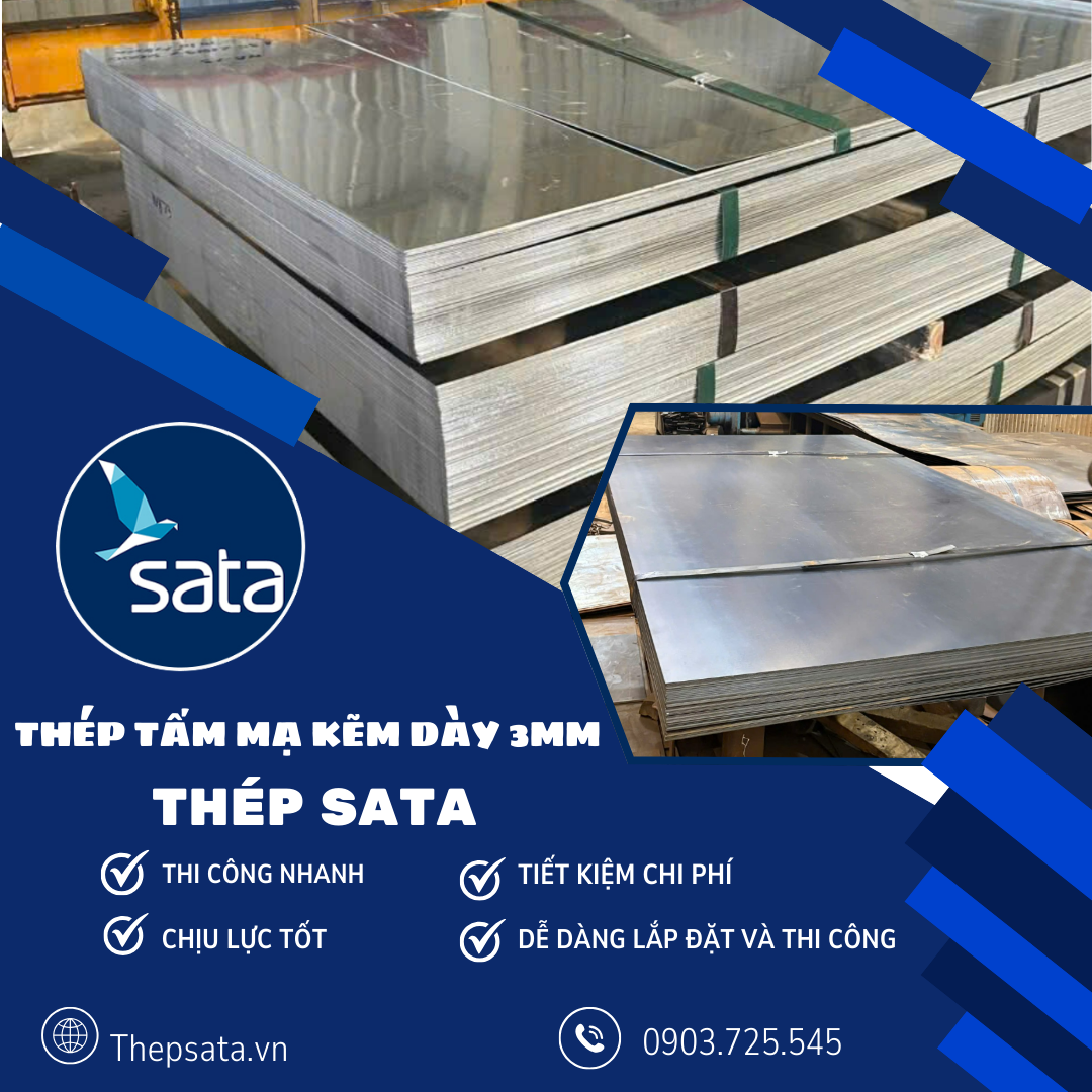 Thép tấm mạ kẽm dày 3mm
