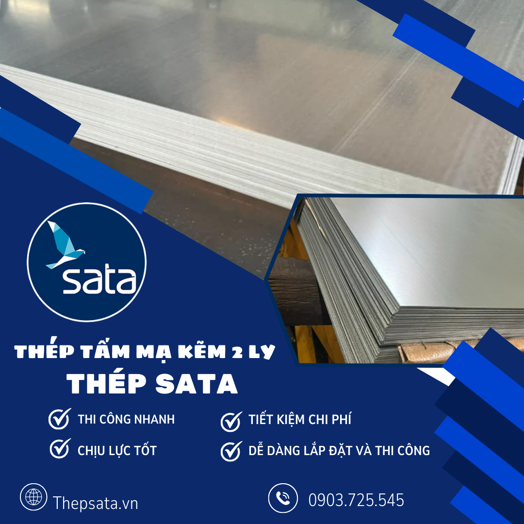 Thép tấm mạ kẽm 2 ly