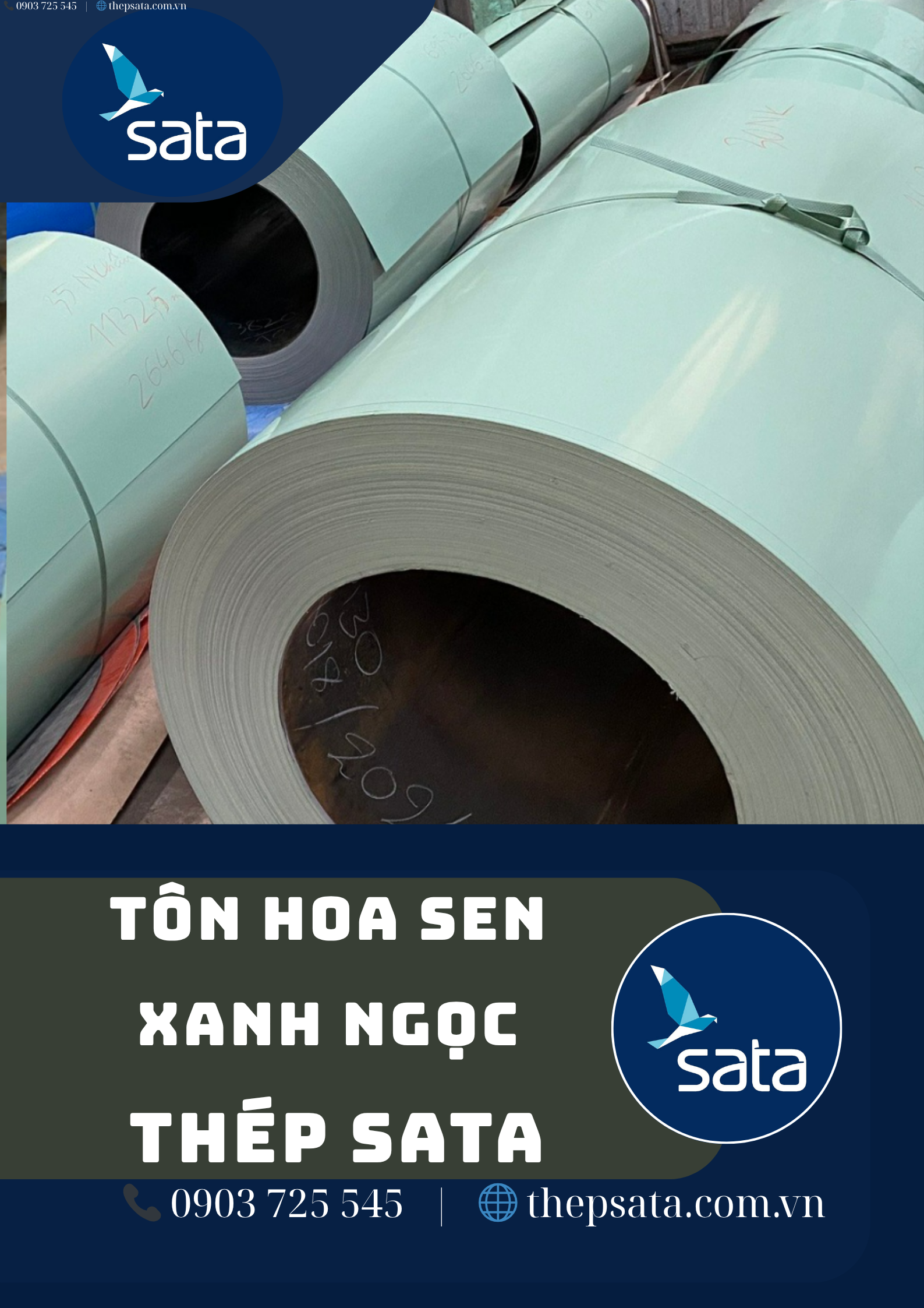 Tôn Hoa Sen màu xanh ngọc