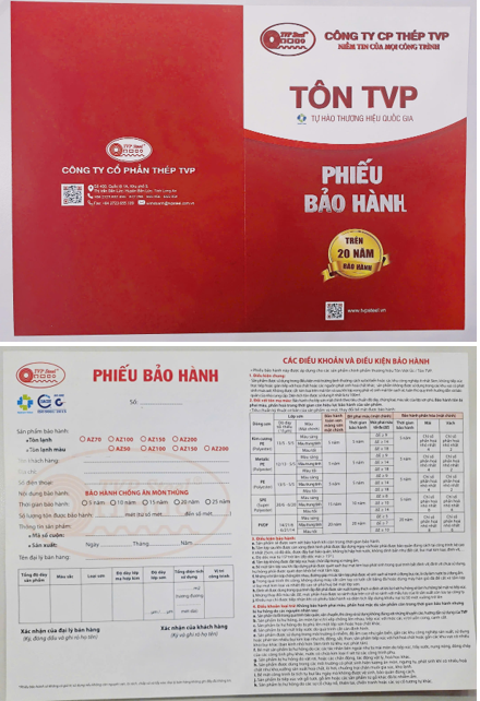 Giá Tôn TVP Mới Nhất 2025 – Cập Nhật Liên Tục Từ Thép SATA 6 Phiéu bảo hành tôn TVP