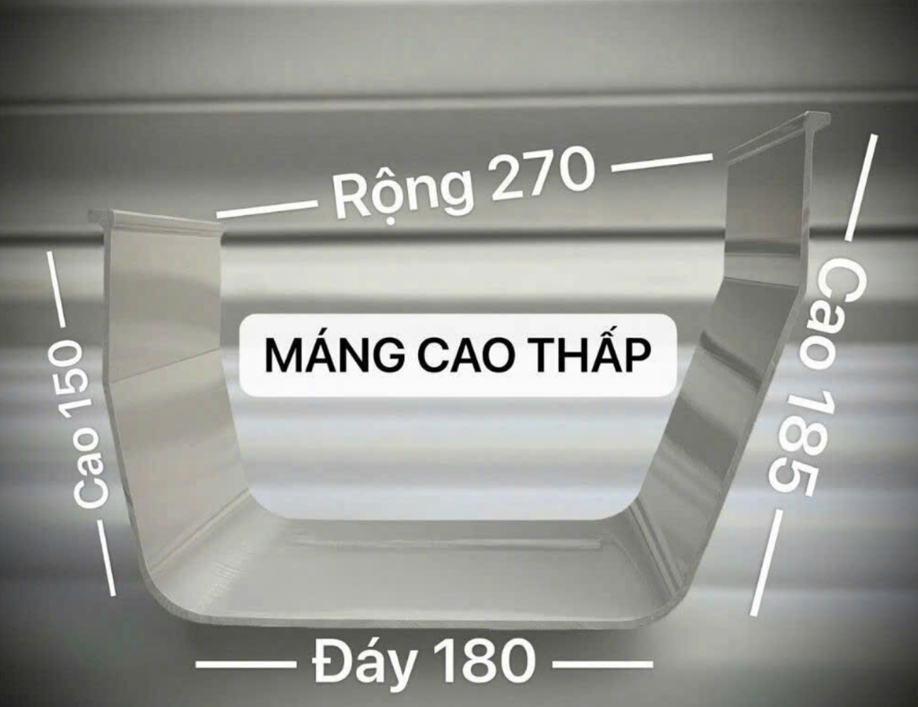 Máng xối nhựa cao thấp