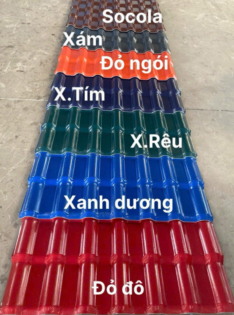 màu sắc tôn nhựa giả ngói