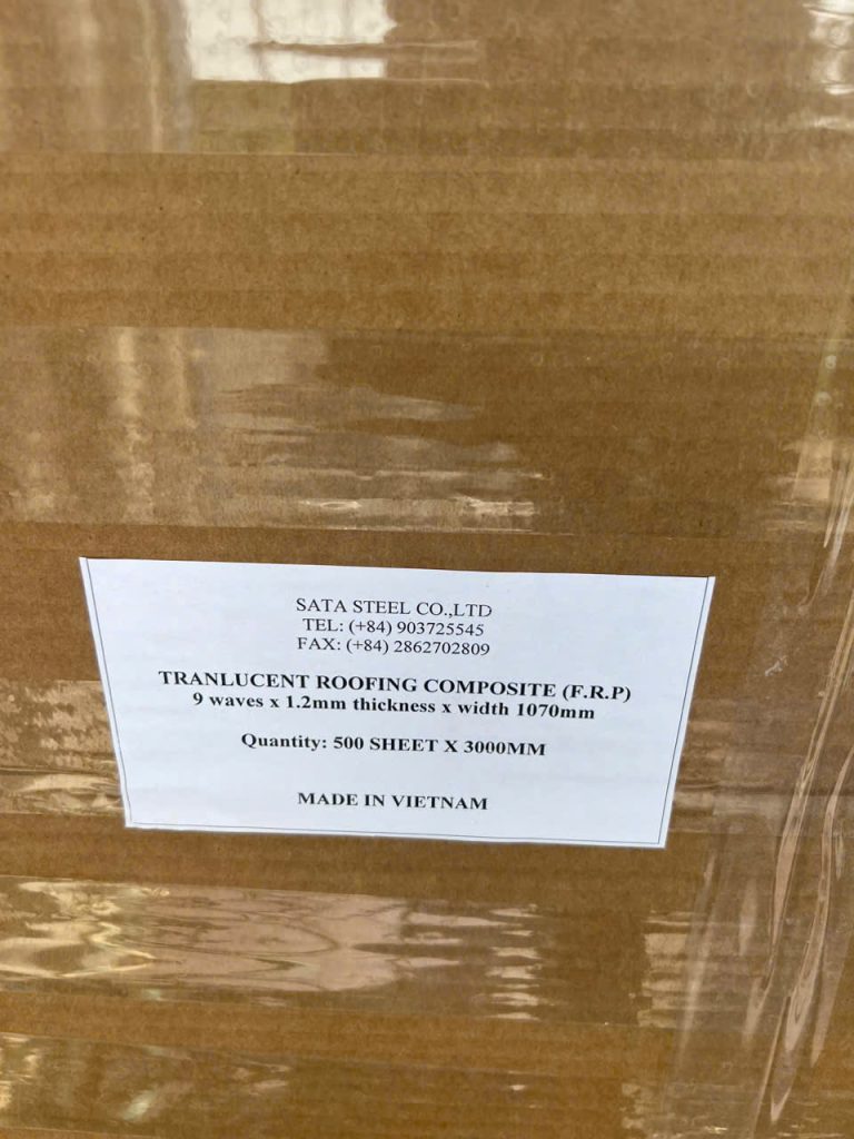 Đơn hàng Tôn nhựa 9 sóng SATA xuất khẩu sang Malaysia