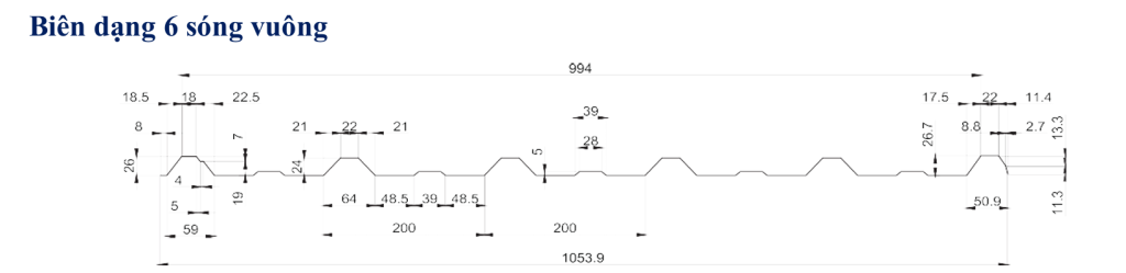 Cấu tạo Tôn nhựa 6 sóng