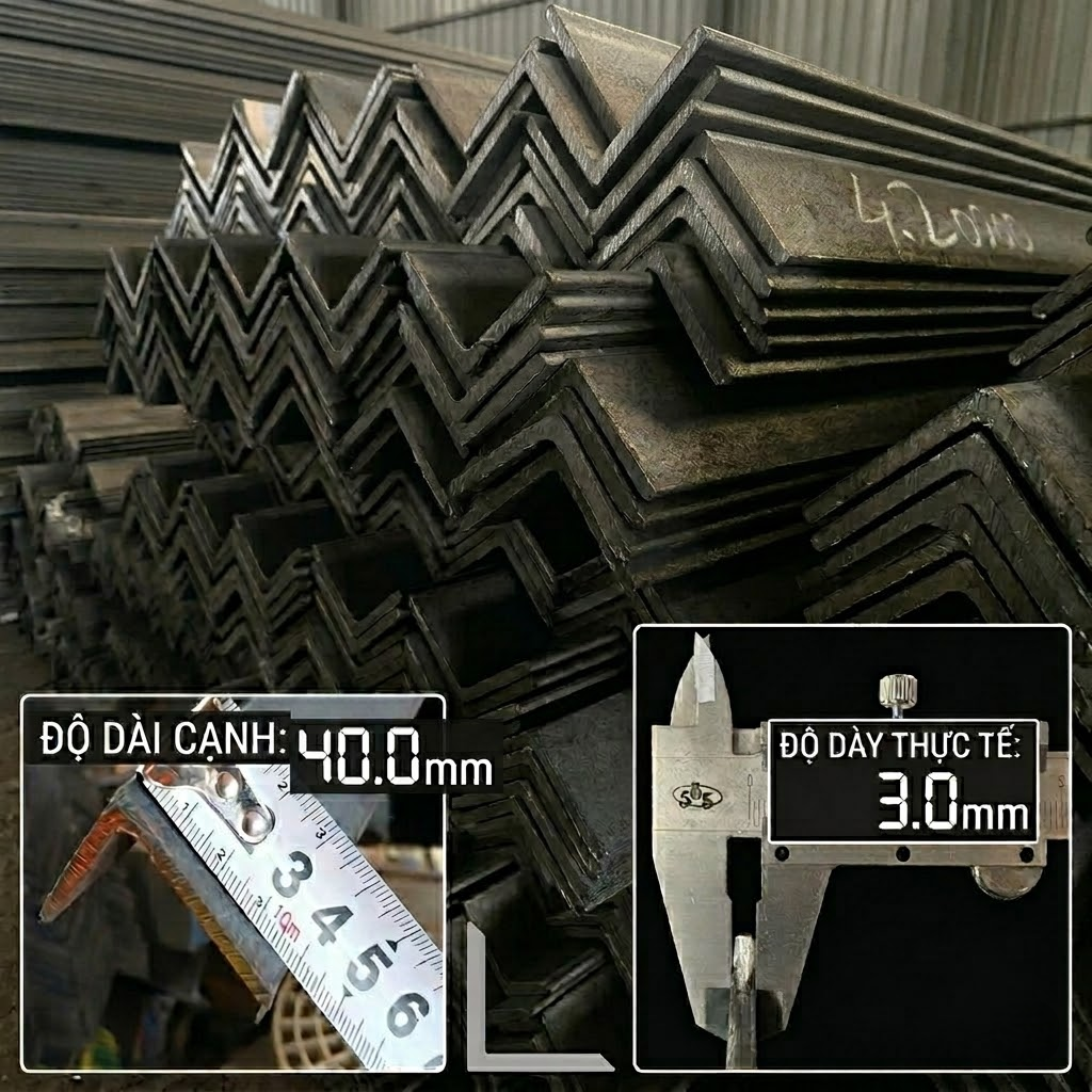 Quy cách Thép V40x40x3 ly 