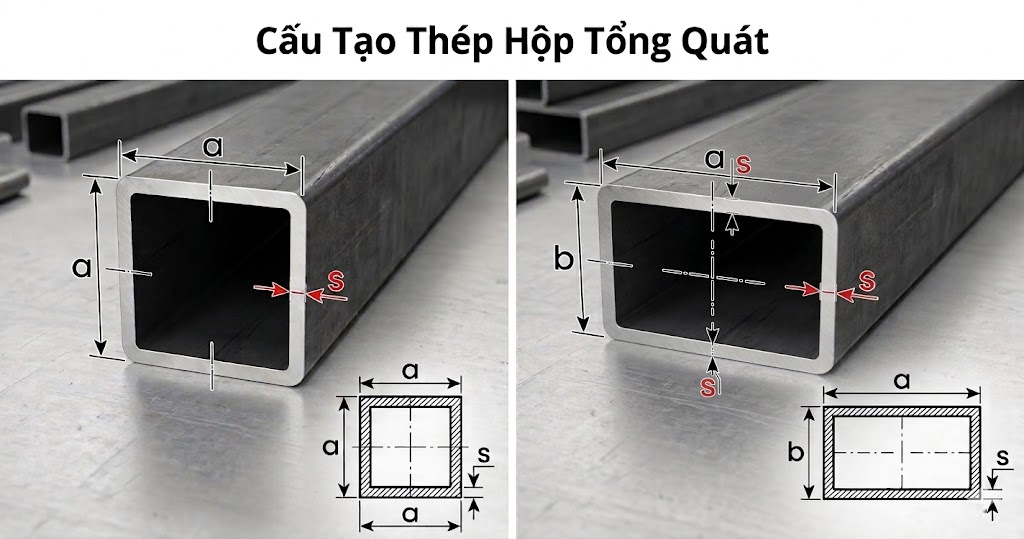 Cấu tạo thép hộp