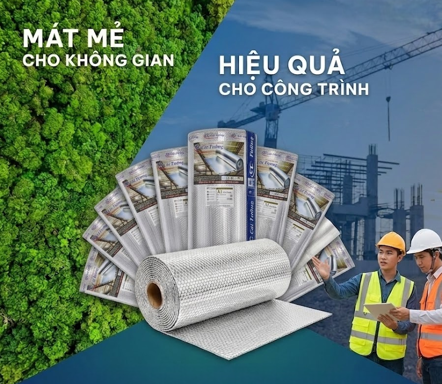 Tấm Cách Nhiệt 2 Mặt Nhôm - Cách nhiệt, chống nóng vượt trội 1 Tấm cách nhiệt 2 mặt nhôm