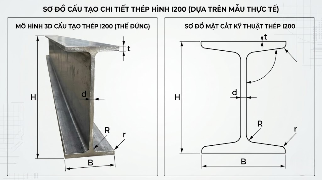 Thông sối thép hình I200