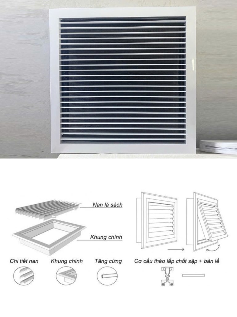Cấu Tạo Và Thông Số Kỹ Thuật Miệng Gió Nan Lá Sách