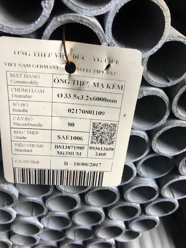 Thép Ống Mạ Kẽm Phi 34 - Giá Rẻ, Chất Lượng Cao, Chính Hãng 100% 1 thep ong ma kem phi 34
