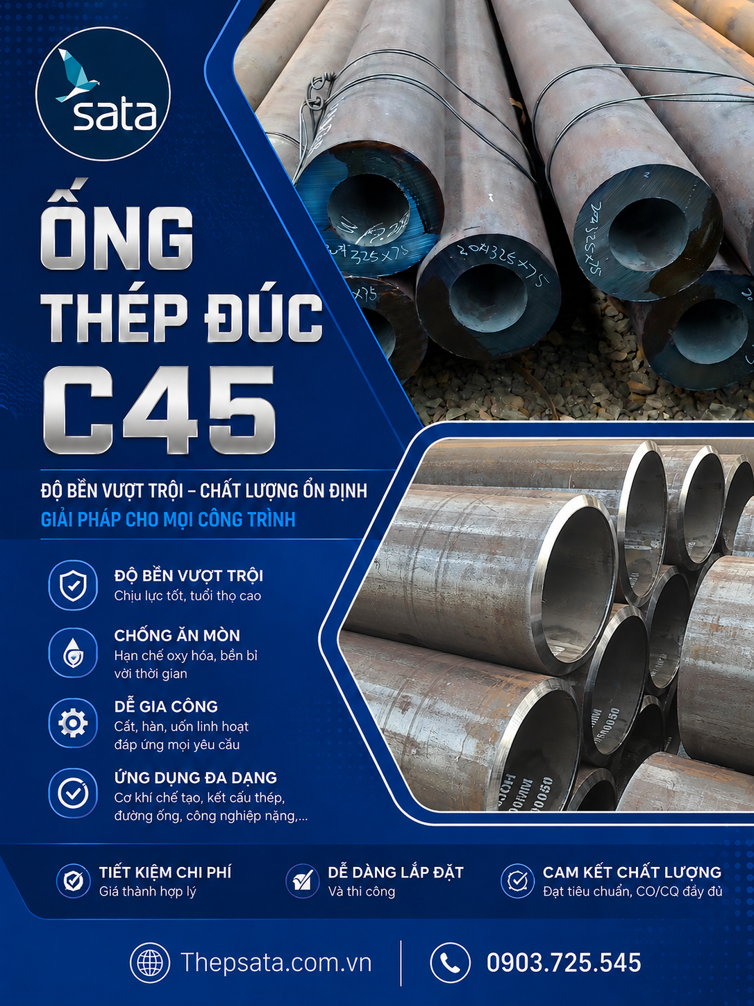 Ống Thép Đúc C45 – Vật Liệu Đột Phá Cho Công Trình Công Nghiệp 1 Ong thep duc C45