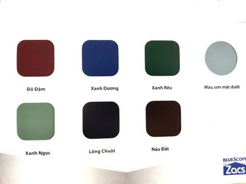 Bảng màu tôn Zacs